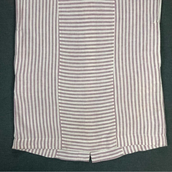 Madewell Linen Shirt Dress Womens Size Small Pink White Stripe Button Back Mini - Picture 5 of 15
